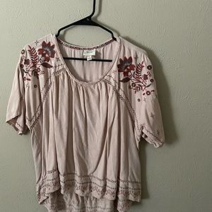 Knox Rose Embroidered Pink Top